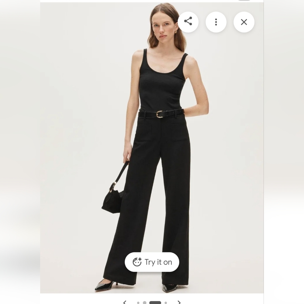 J. Crew Black Wide-Leg Trousers